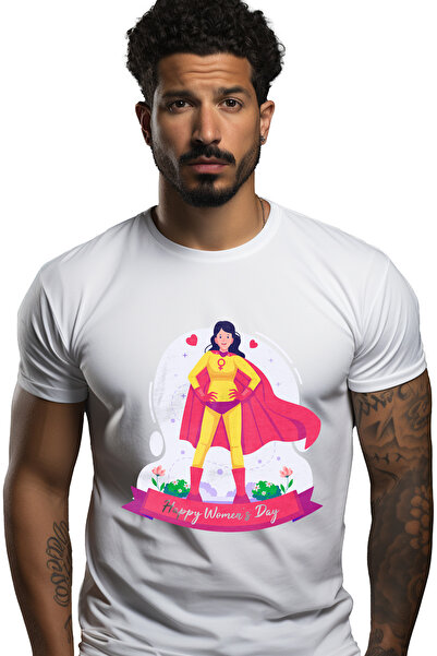 StoryGift Romania Tricou Barbati Cu Mesaj In Engleza Happy Women's Day, Fata,...