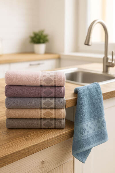 Mira Home 6'lı Mutfak Havlusu Seti 30x50 cm %100 Pamuk Doku Yumuşak Clara