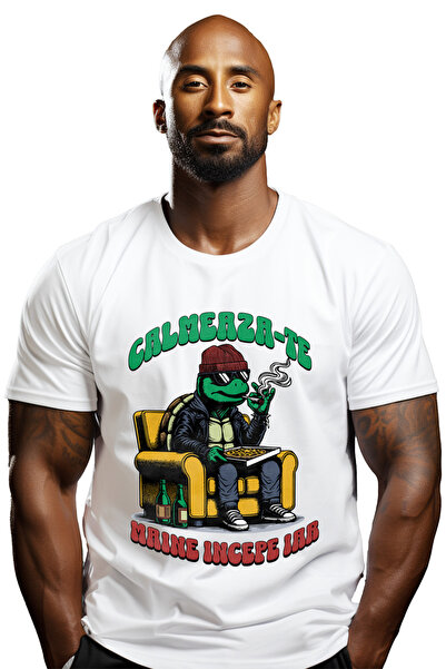 StoryGift Romania Tricou Barbati Calmeaza Te Maine Incepe Iar Haos Broasca Fu...