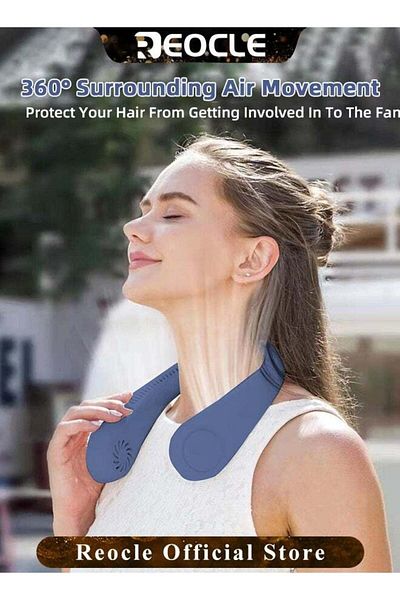 REOCLE Neck Fan Hands Free Bladeless 360° Cooling Personal Fan for Outdoor Sports Home Office Travel