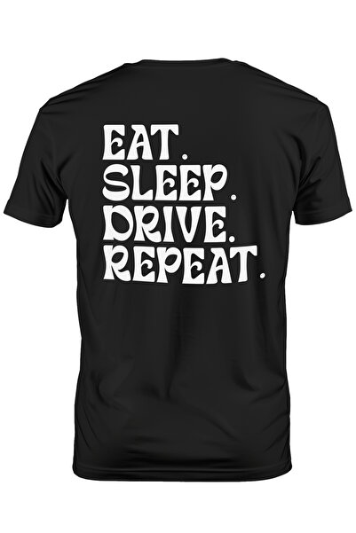 StoryGift Romania Tricou Barbati Cu Mesajul "eat. Sleep. Drive. Repeat." - Ma...