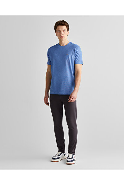 Gant Erkek Mavi Regular Fit Bisiklet Yaka Çizgili T-Shirt