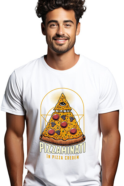 StoryGift Romania Tricou Barbati Pizza Illuminati. În Pizza Credem Cu Imprime...