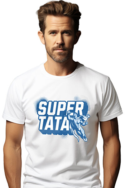 StoryGift Romania Ανδρικό μπλουζάκι Superdad με στάμπα μπροστά, 100% Βαμβάκι,...