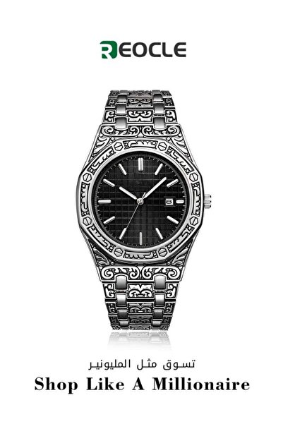 REOCLE Men's Analog Quartz Watch Multifunctions Wrist Watch with Stainless St...