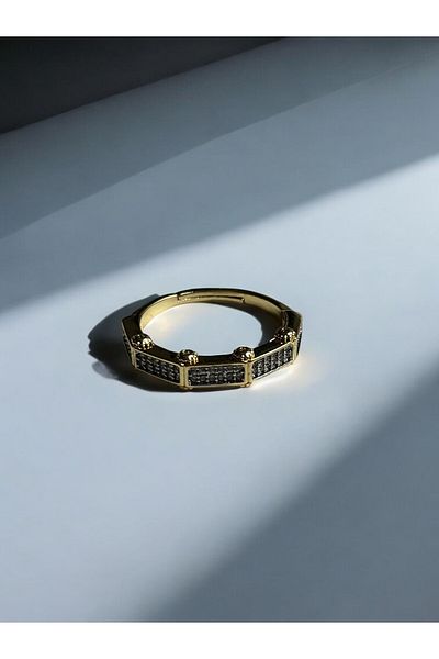 NAİFTAKIAKSESUAR Women's 2 Color Zircon Stone Ring