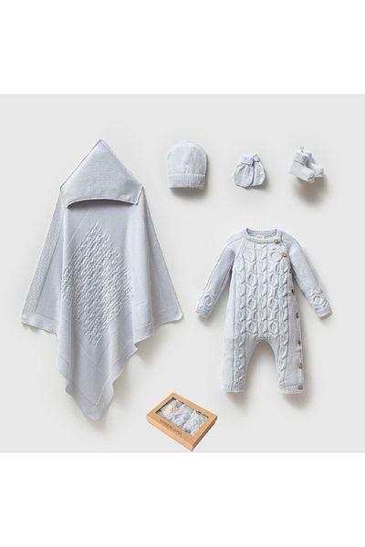 Nipperland 100% Organic Cotton Gots Safety Certified Swaddled Set of 5 Hospital Release 0-3Months Newborn
