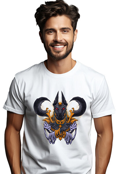 StoryGift Romania Tricou Barbati Cu Anubis, Zeu, Egiptean, Mitologie, Cu Impr...