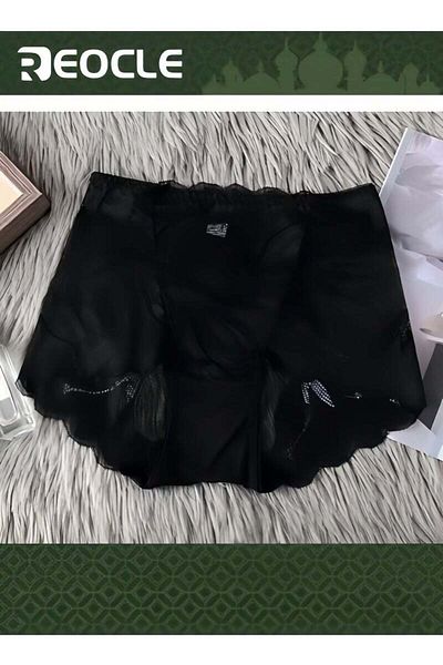 REOCLE Women's Lace Underwear High Waist Brief Tummy Control Panties Stretch Full Coverage Briefs