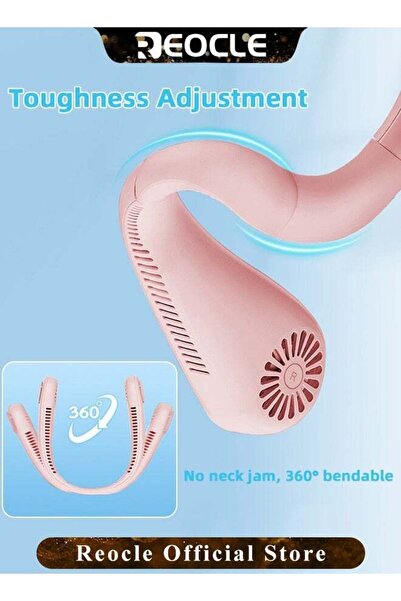 REOCLE Neck Fan Hands Free Bladeless 360° Cooling Personal Fan for Outdoor Sports Home Office Travel