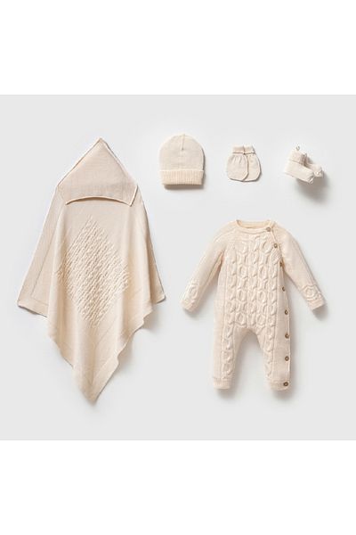 Nipperland 100% Organic Cotton Gots Safety Certified Swaddled Set of 5 Hospital Release 0-3Months Newborn