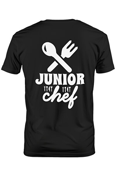 StoryGift Romania Men's T-Shirt for Junior Chefs - Cutlery with Print on Fron...