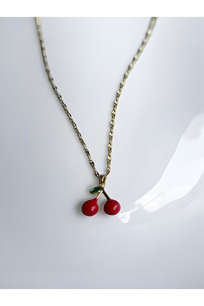 NAİFTAKIAKSESUAR Women's Cherry Model Steel Necklace