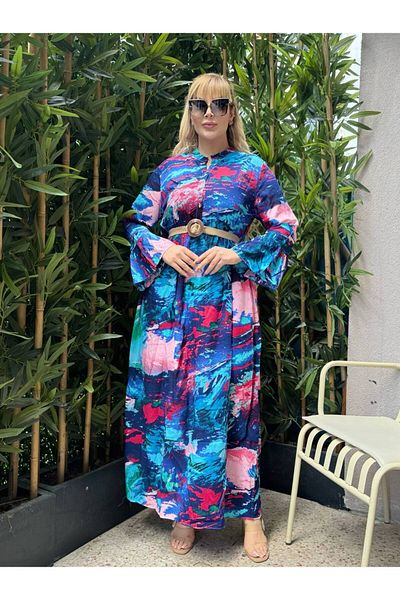 MODA ROCHIE MARE DE VISCOSA SPANIOALA CU MANUSI CU BUTON LA GOLIER