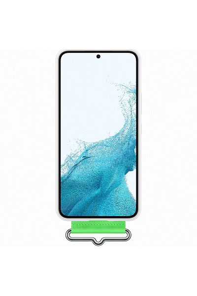 Samsung Protective Silicone Cover With Strap For Galaxy S22 (S901), White