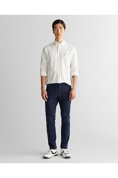 Gant Men's Navy Blue Regular Fit Trousers