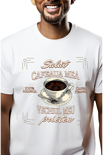 StoryGift Romania Tricou Barbati Salut, Cafeaua Mea – Vechiul Meu Prieten Ene...