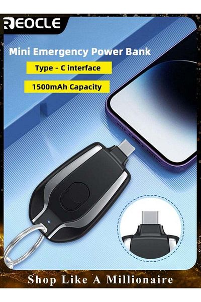 REOCLE Mini Portable Charger Power Bank 1500mAh Phone Charger for iPhone 12 13 14 Plus/Pro Max and More