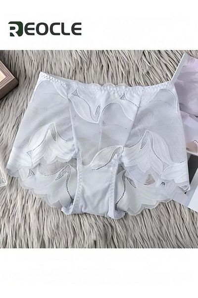 REOCLE Women's Lace Underwear High Waist Brief Tummy Control Panties Stretch Full Coverage Briefs