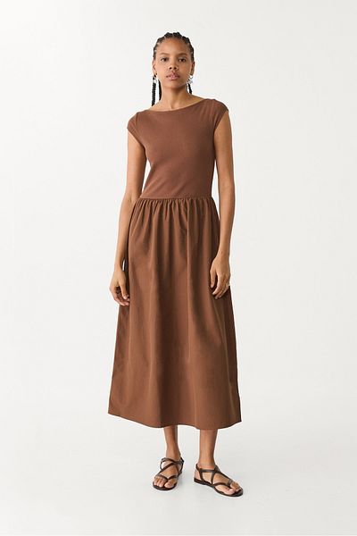 Stradivarius Contrasting midi dress