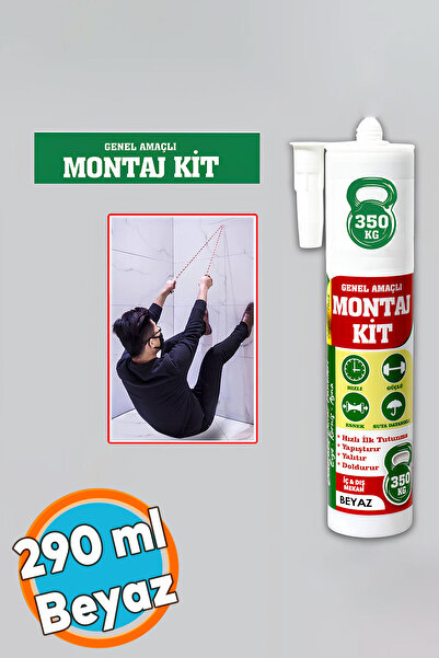 NZB Montaj Yapıştırıcı Kit 290 ml Beyaz Mutfak Banyo Ahşap Dolap Beton Fayans...