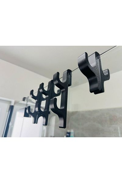 OEM Carlig pentru Cabine de Dus – Suport Umeras, Accesorii Baie, Printat 3D din PLA, Montaj Rapid, Negru