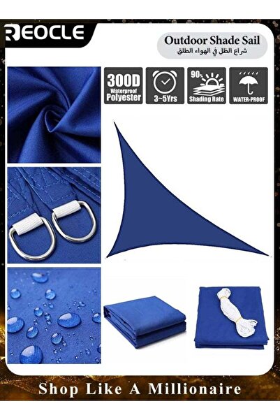 REOCLE مظلة شمسية خارجية واقية من أشعة الشمس فوق البنفسجية، مقاس 9.8×9.8×9.8 قدم، مظلة مثلثة، رمادية فاتحة