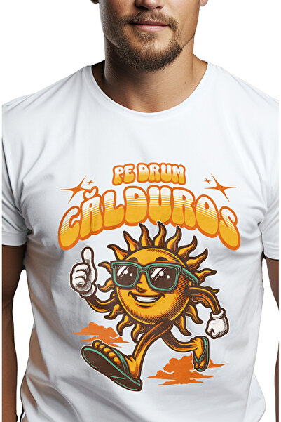 StoryGift Romania Tricou Barbati Soare Cu Ochelari Si Fericit Pe Drum, Caldur...