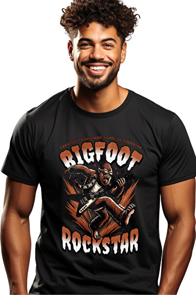 StoryGift Romania Tricou Barbati Bigfoot Rockstar - Creaturi Legendare, Fapte...