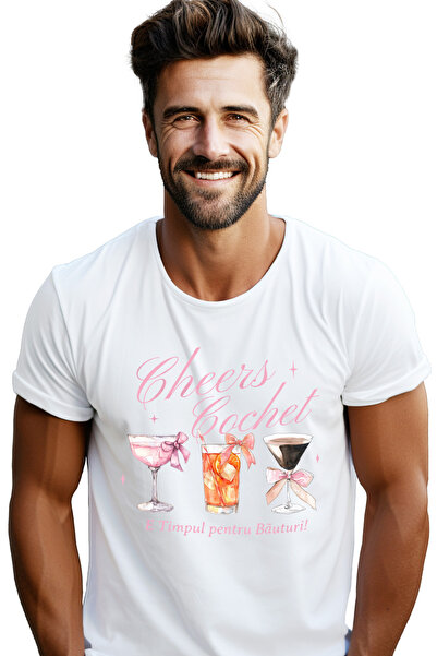 StoryGift Romania Tricou Barbati Cheers Cochet! E Timpul Pentru Bauturi! Paha...