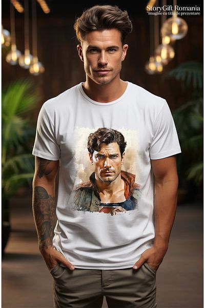 StoryGift Romania Tricou Barbati Cu Superman, Dc, Deghizare, Supererou, Henry Cavill, Clark Kent, Cu Imprimstg