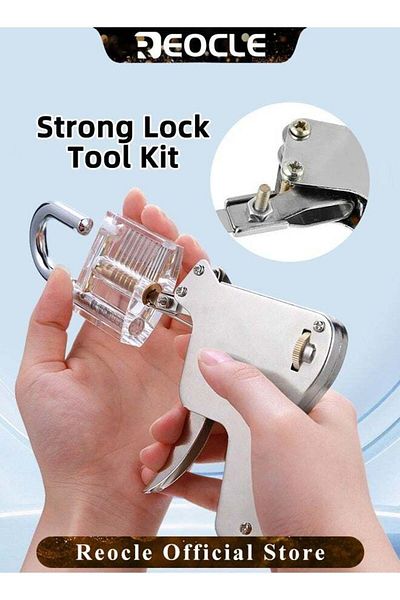 REOCLE 6-in-1 Stainless Steel Key Decoder Tool Precision Key Gauge Durable Handheld Lock Decoding Tool