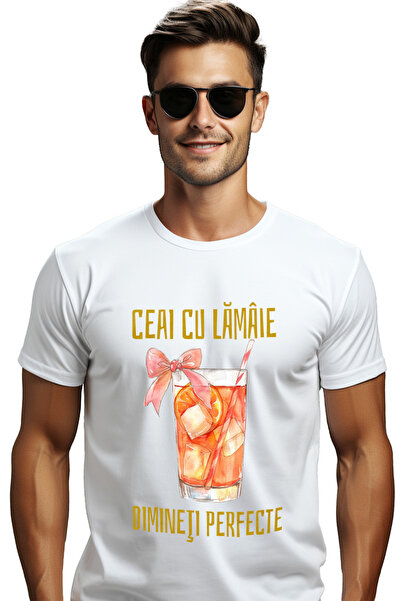 StoryGift Romania Tricou Barbati Ceai Cu Lamaie Dimineti Perfecte Pahar Cu Pa...