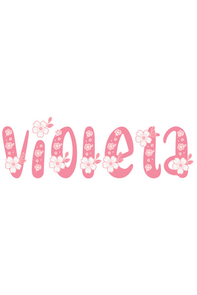 StoryGift Romania Sticker Adeziv 90CM Cu Numele Violeta, Flori, Colorat, Roz,...