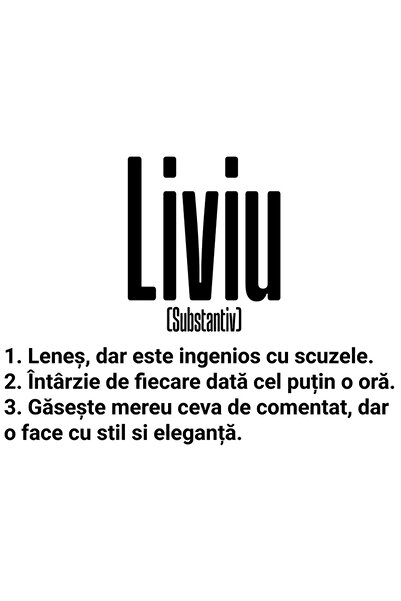 StoryGift Romania Sticker Eticheta 50CM Cu Numele Liviu, Amuzant, Lenes, Haio...