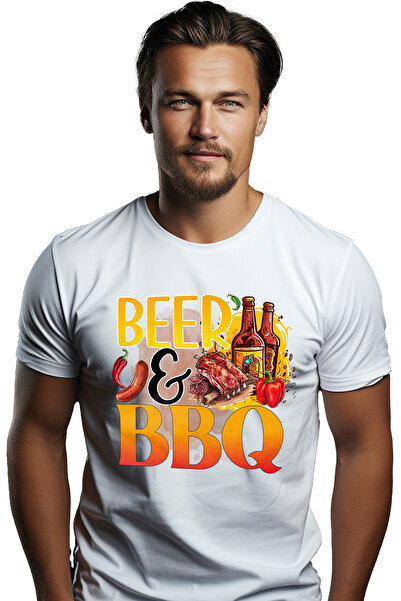 StoryGift Romania Tricou bărbătesc cu mesajul „bere și grătar”, Gătit, Ilustr...