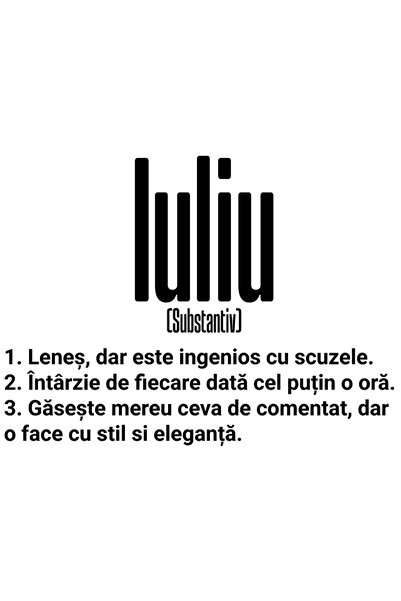 StoryGift Romania Sticker Eticheta 50CM Cu Numele Iuliu, Amuzant, Lenes, Haio...