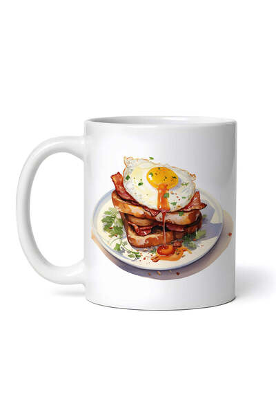 OEM Cană albă personalizată, pâine prăjită cu bacon și ou prăjit, INOVATIX®. ...