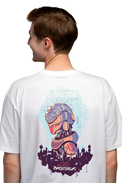 StoryGift Romania Tricou bărbătesc Monster Robot Cyberpunk, Madrid, Viitor, C...