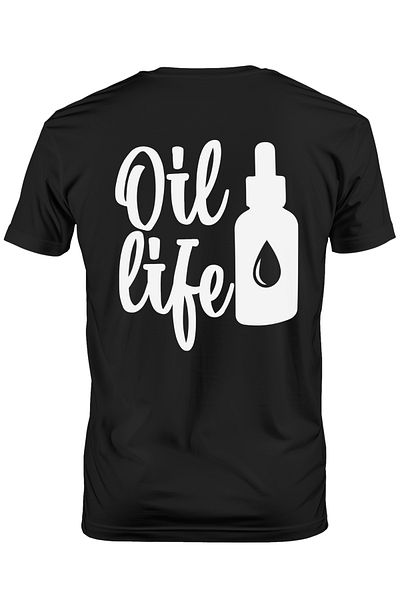 StoryGift Romania Men's T-shirt with the text in English "Oil life" - the life of oil with print on the back STG