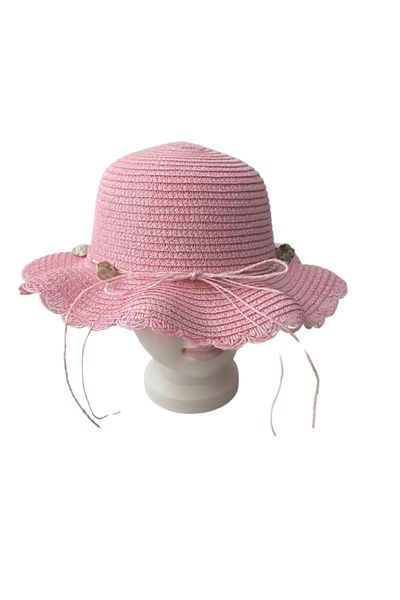 Kitti Girl's Seashell Detailed Straw Hat (6-12 Years)