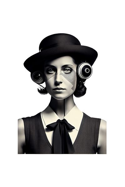 StoryGift Romania Sticker 70CM With Android, Mannequin, Vintage, Abstract, Hat, Bow, Vest, with Ma