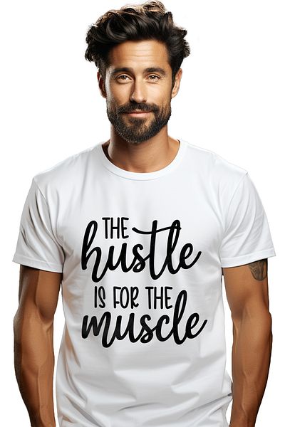StoryGift Romania Men's T-shirt for those who train at the gym with the text "Work is for muscles" with STG