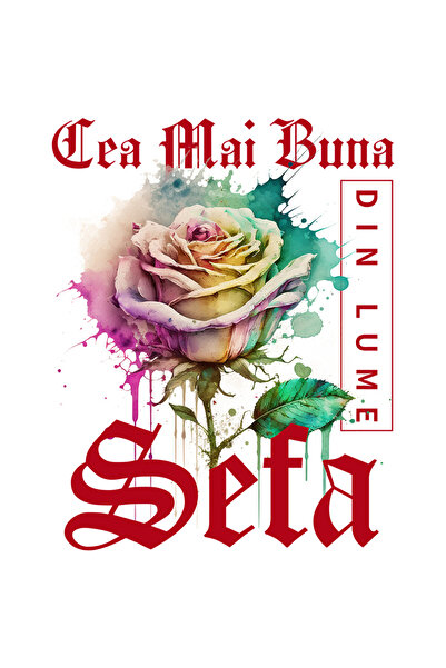 StoryGift Romania Sticker Eticheta 50CM Cu Textul Cea Mai Buna Sefa, Din Lume...