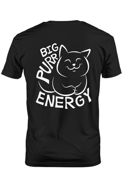 StoryGift Romania Tricou bărbătesc cu o pisică și textul „big Purr Energy” - ...