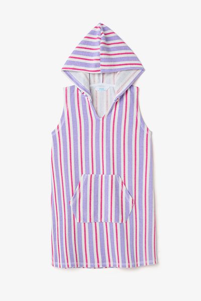Penti Mehrfarbiges Mädchenkleid mit Streifen und Handtuch