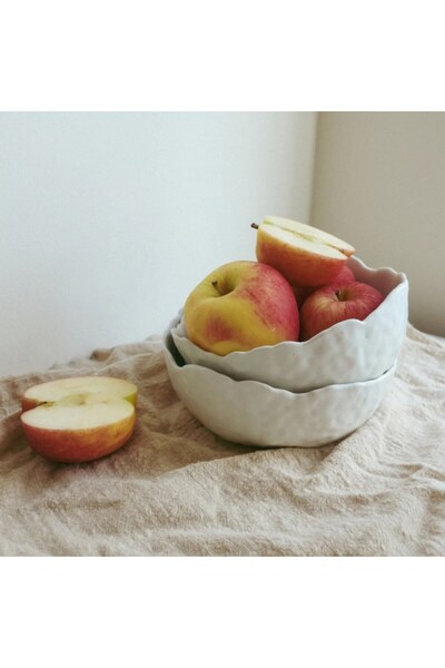 Ziani Luna Decorative Ceramic Bowl, White