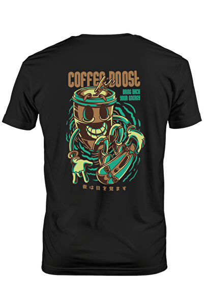 StoryGift Romania Tricou bărbătesc cu recipient de cafea cu față zâmbitoare p...