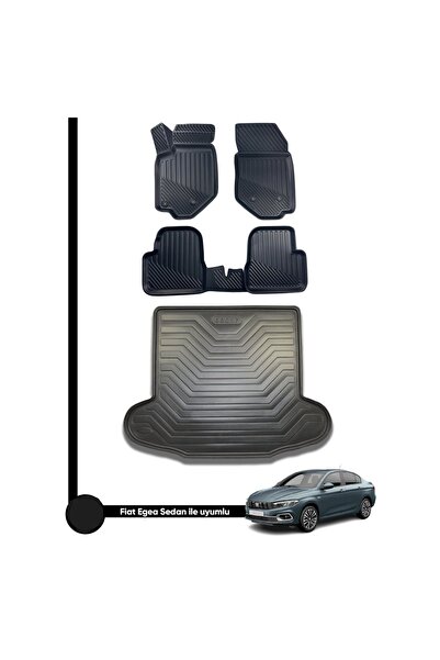 Genel Markalar Fiat Egea Sedan 3d Havuzlu Paspas 2015-2020 Arası+bagaj Havuzu...