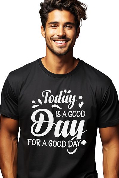 StoryGift Romania Men's T-shirt for those who have a good day with print on the front, 100% Cotton, Black, M STG